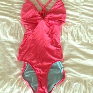 Athleta shirrendipity  Pink One Piece Swim Suit LT