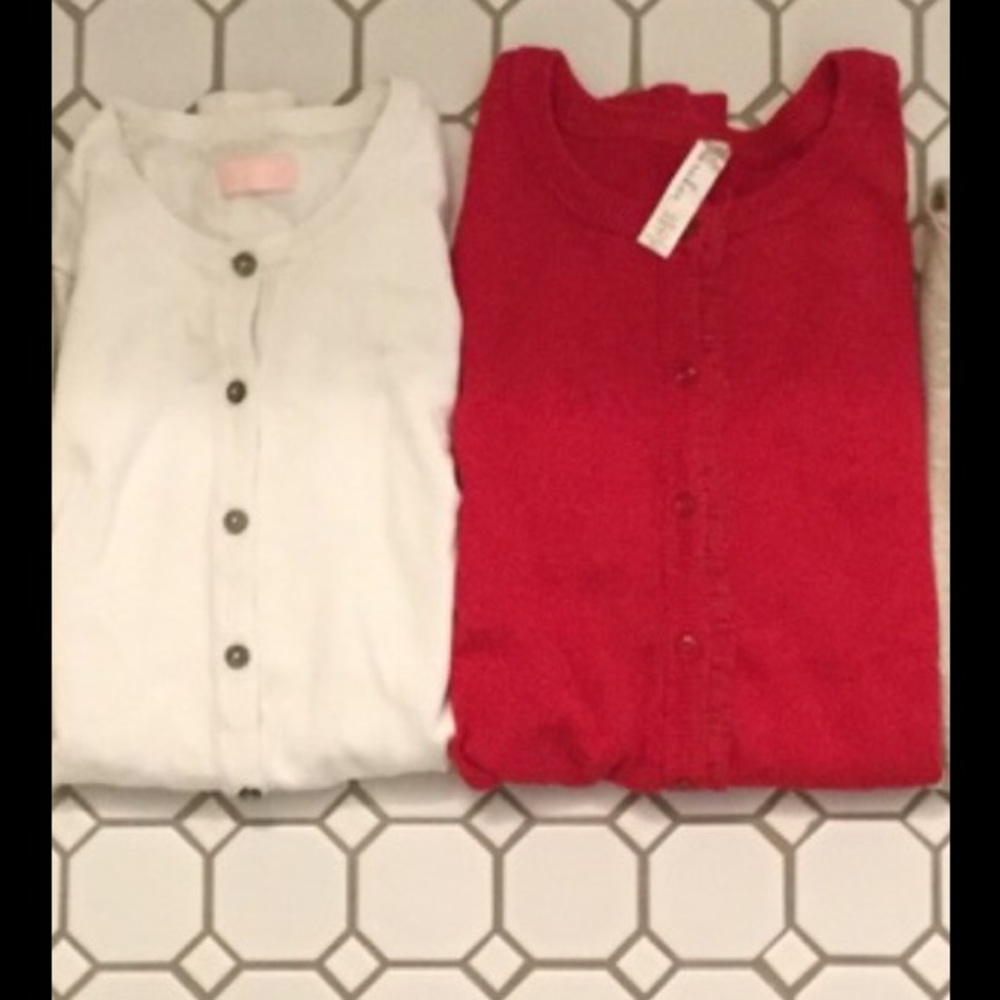 Red and White Cardigans