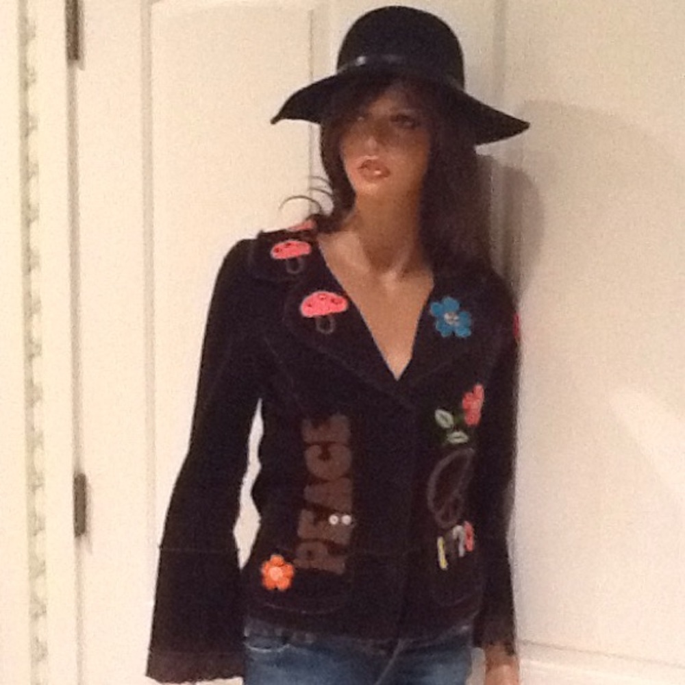 Joystick brown corduroy hand embroidered blazer