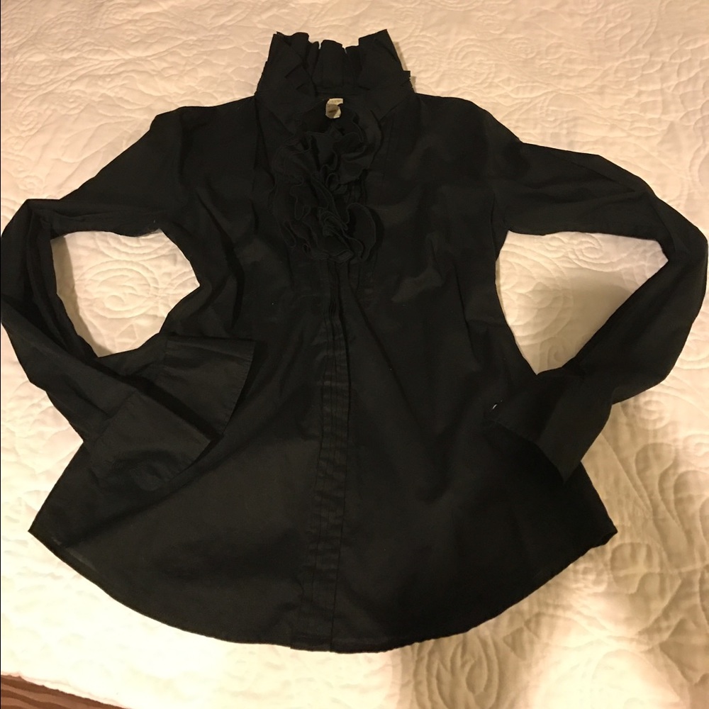 Black Ruffled JCrew shirt