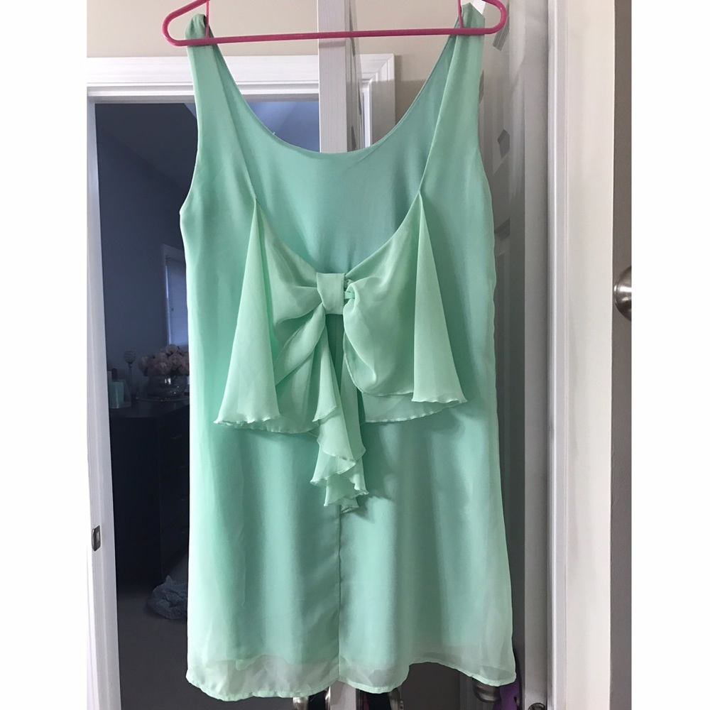 Francesca's Mint Green Bow Dress