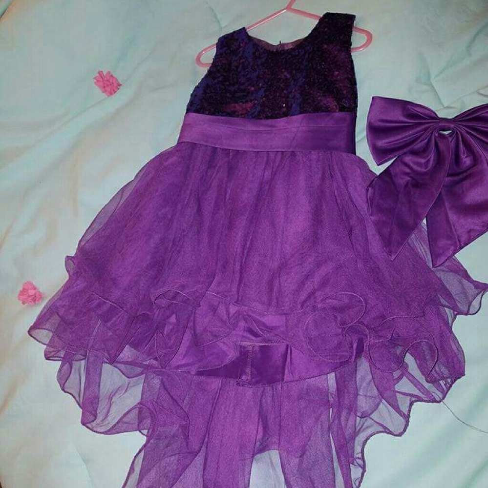 Purple dress.