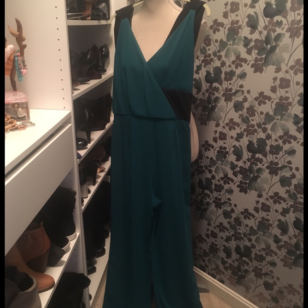 Zara black and green jumpsuit