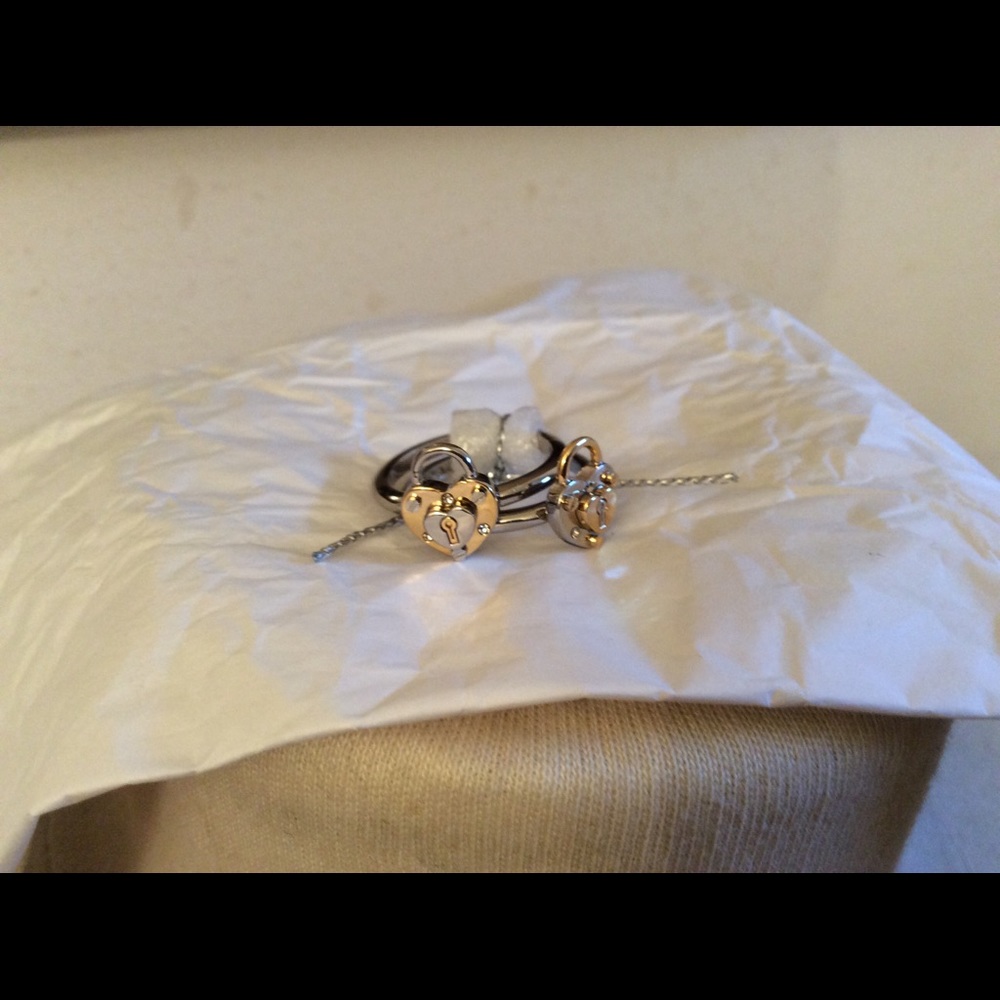 Coach gold and silver heart rings