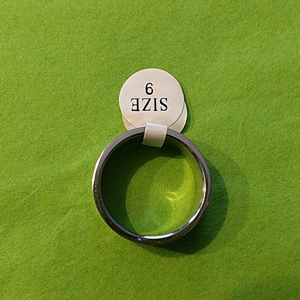 MEN'S SZ 9 STAINLESS STEEL FLAME RING - Picture 2 of 2