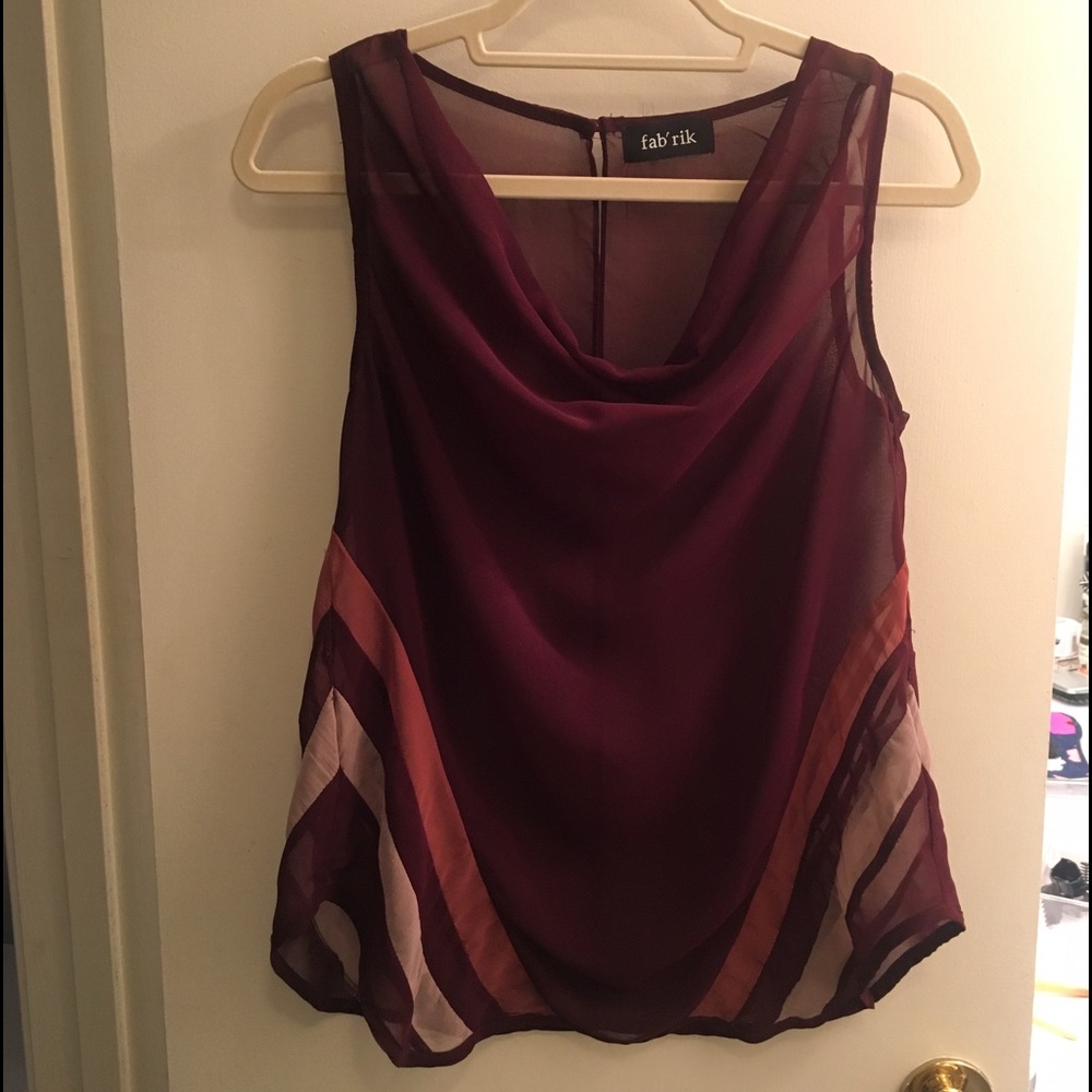 Sheer maroon tank