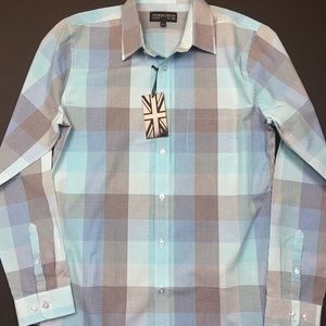 Thomas Payne Shirts - Thomas Payne Blue Striped Button Down Dress Shirt Thomas Payne Shirts - Thomas Payne Blue Striped Button Down Dress Shirt