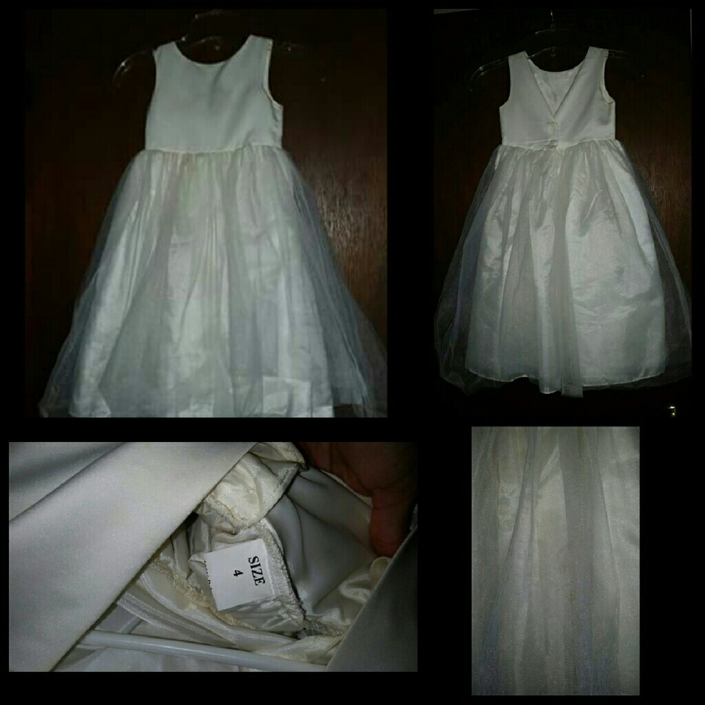 Beautiful ivory flower girl dress - 2 sashes