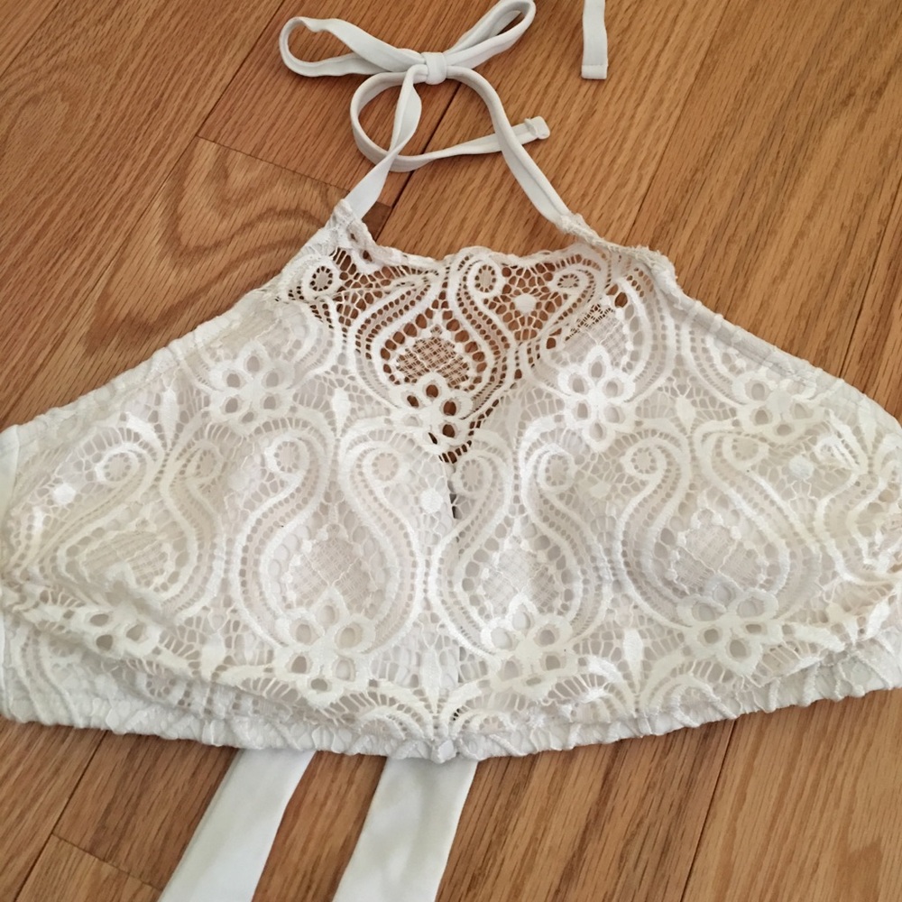 Never worn xhilaration lace halter bikini top