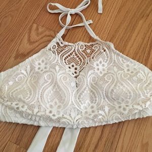 Never worn xhilaration lace halter bikini top