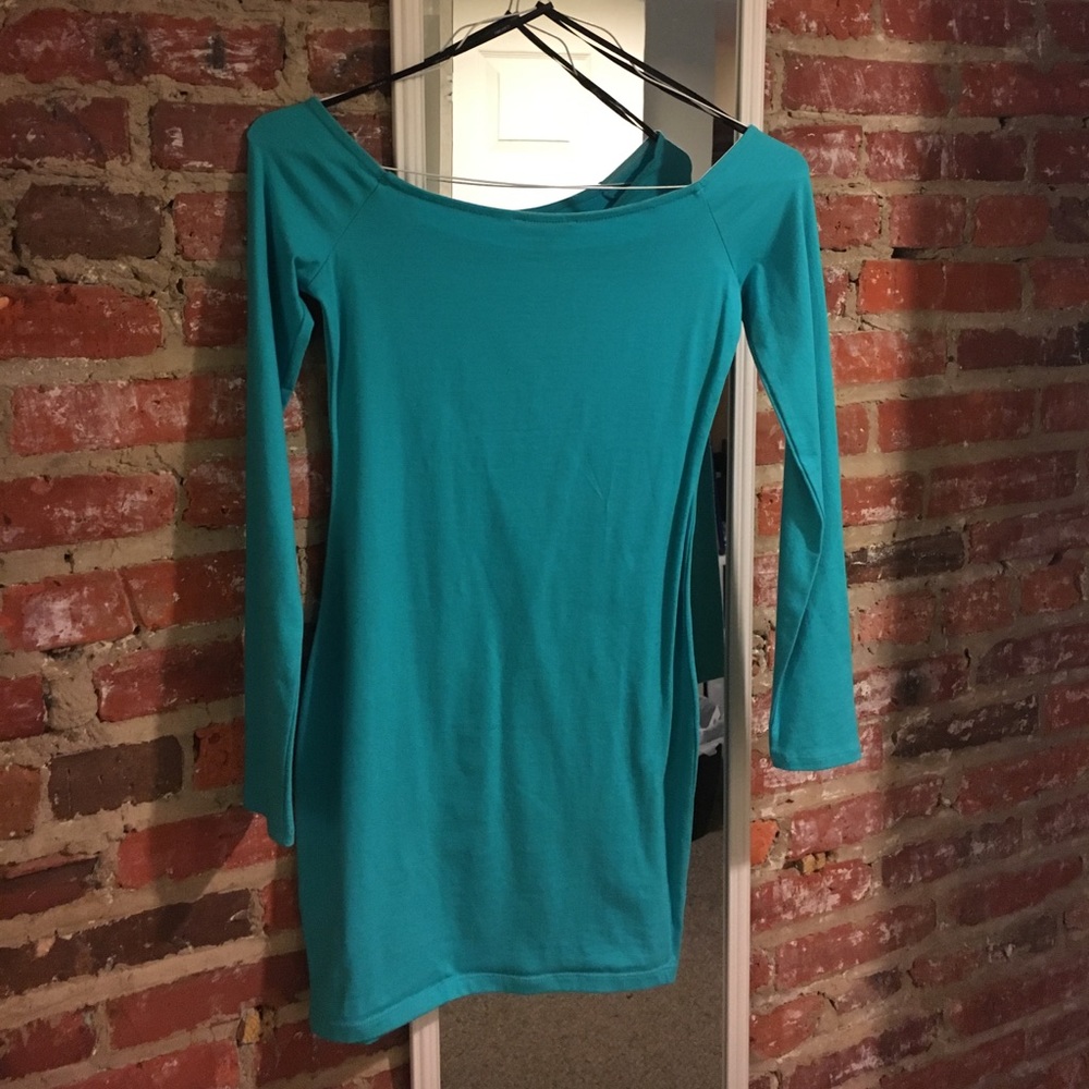 Teal long sleeve dress