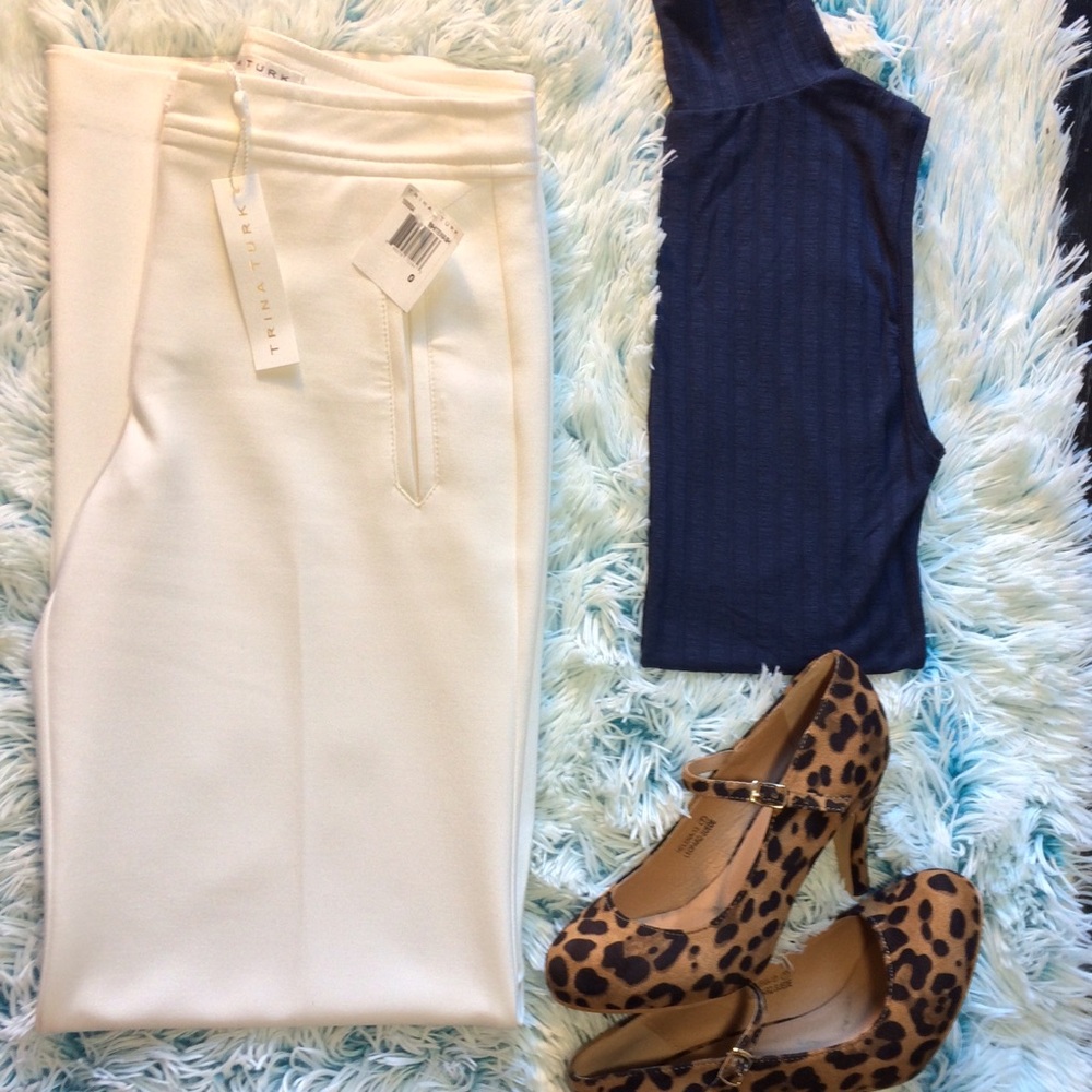 Trina Turk Stein Pants Winter White NWT