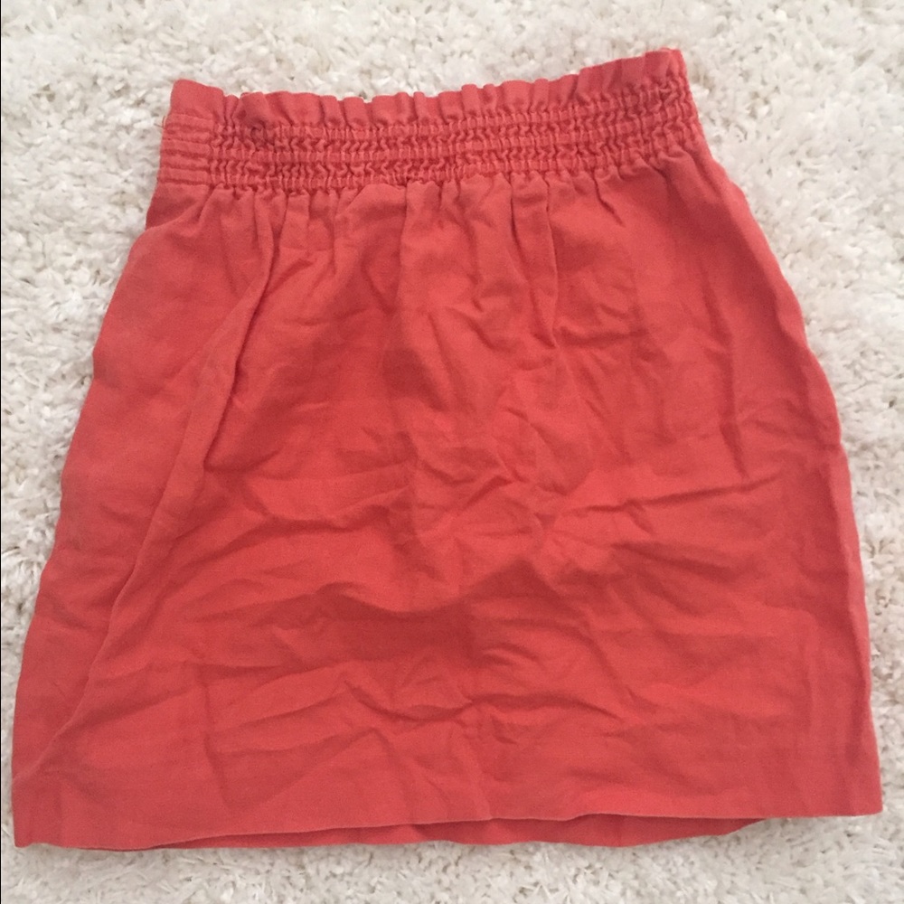 J crew orange skirt