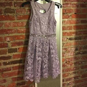 Purple formal lace dress