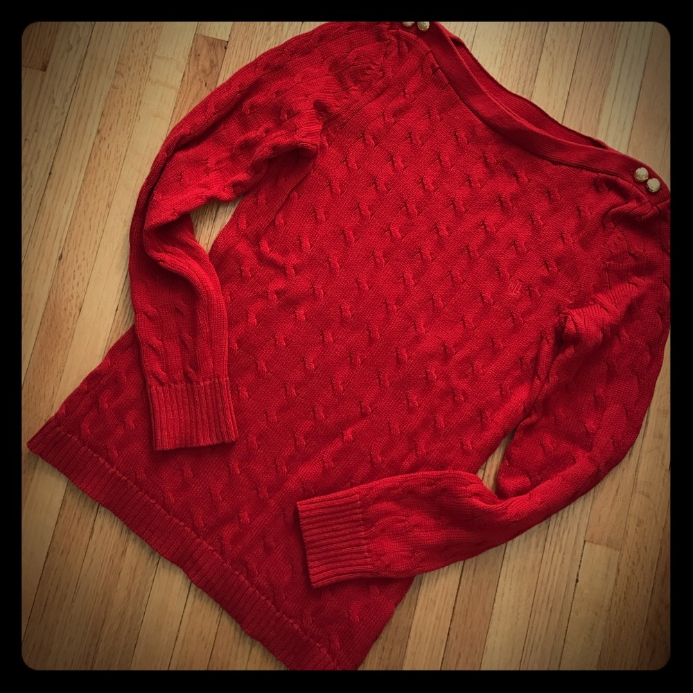 Lauren/Ralph Lauren Red Cotton Sweater.