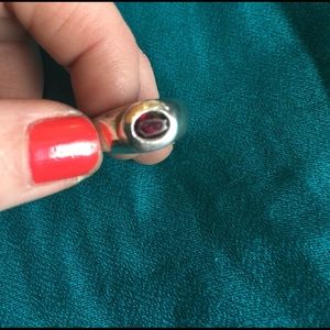 Silver garnet ring