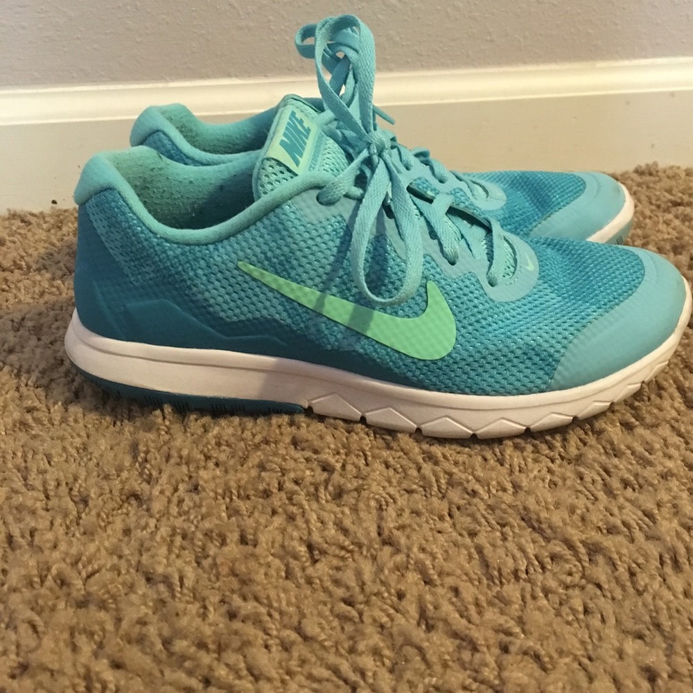 Blue Nike shoes
