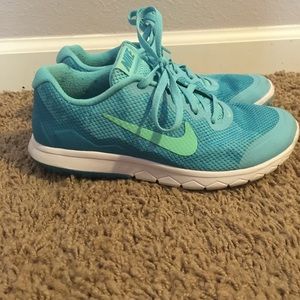 Blue Nike shoes