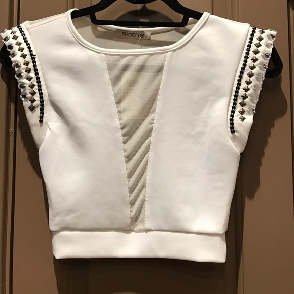 Arden B white embellished crop top - Picture 2 of 3