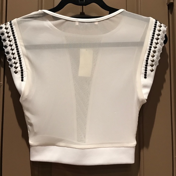 Arden B white embellished crop top - Picture 3 of 3