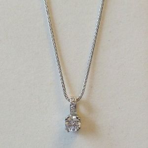 Half carat diamond solitaire necklace 14k