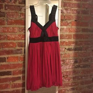 Magenta and black strappy dress