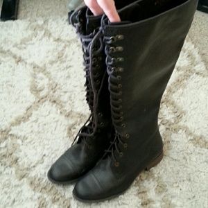 Dark Brown Riding Lace up Boots
