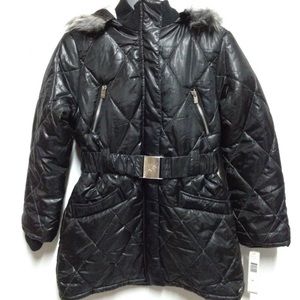 Women's DKNY Belted Quilted Puffer Jacket