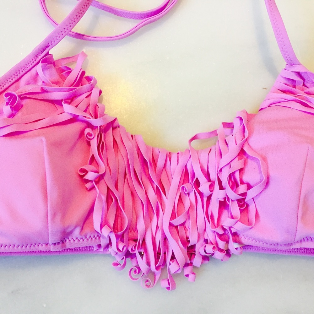 SOLD! Victoria's Secret Lilac Fringe Bikini Top - Picture 2 of 3