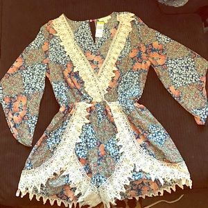 Crochet detail romper