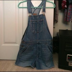 American eagle denim overalls