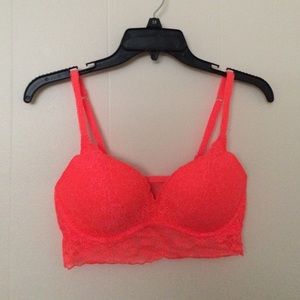 Orange lace push up bralette