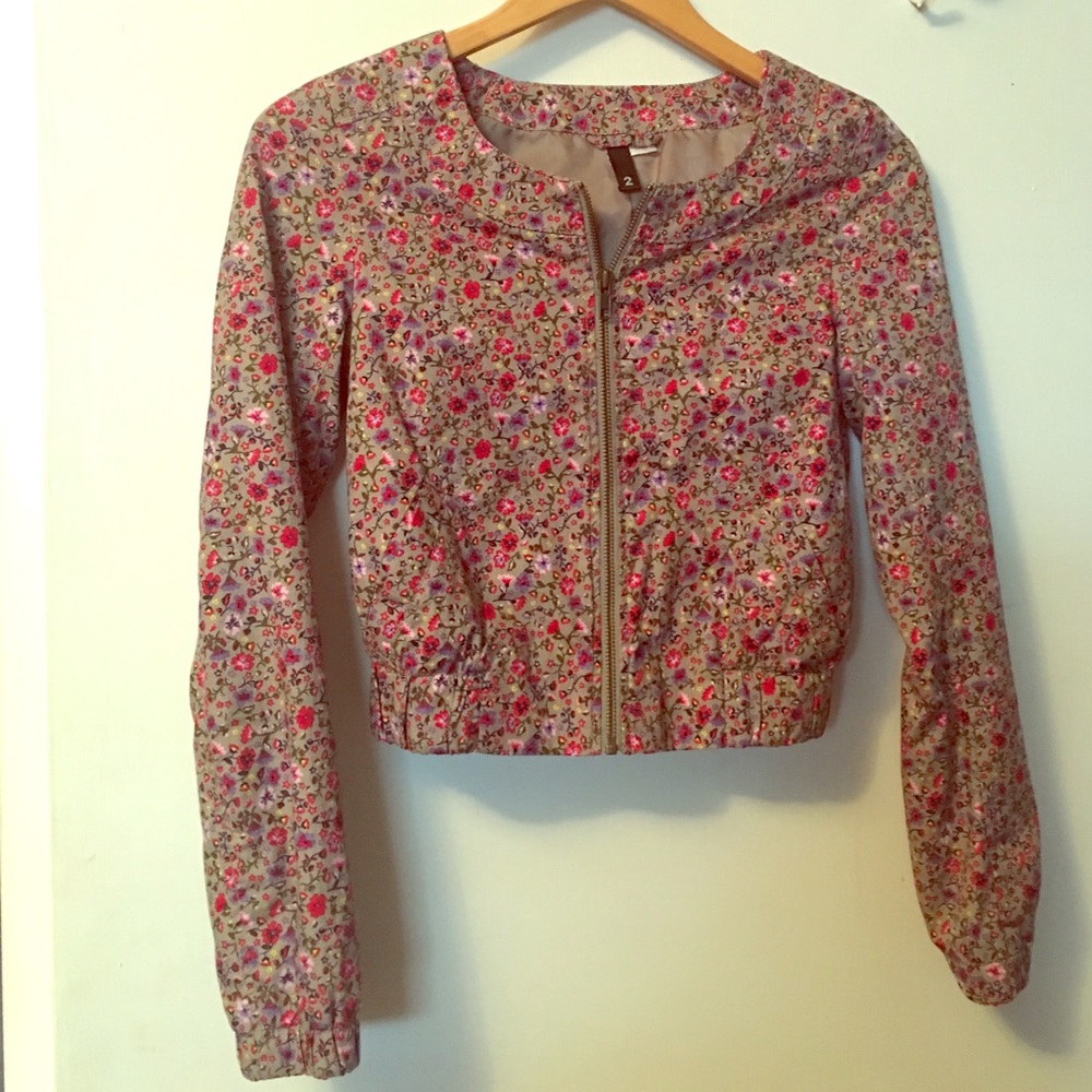 Floral zip up jacket