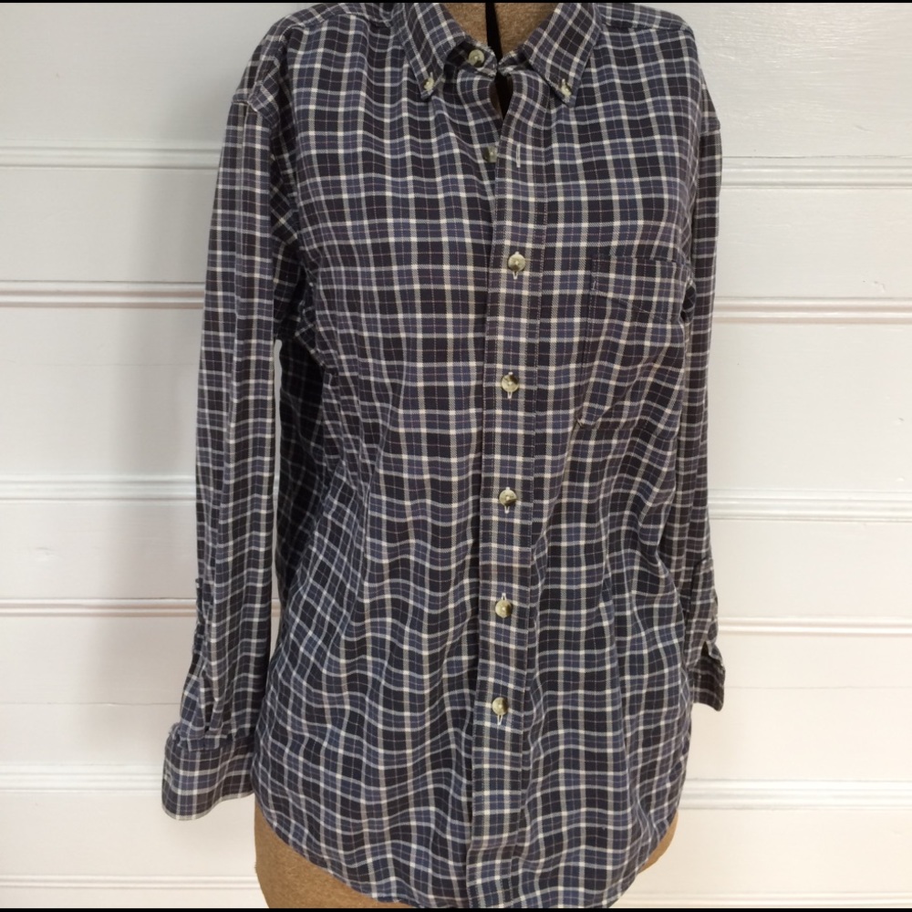 L.L. Bean Men's Medium Blue Flannel Shirt