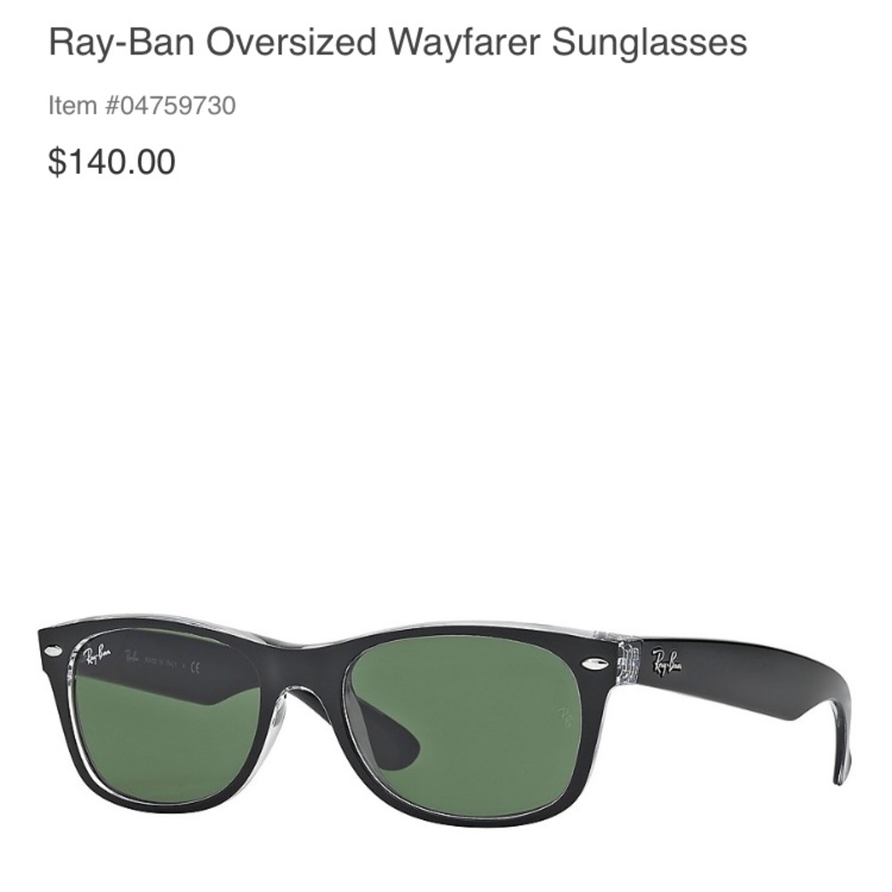 Ray-Ban Oversized Wayfarer Sunglasses - never worn