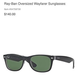 Ray-Ban Oversized Wayfarer Sunglasses - never worn