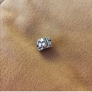 scattered flowers clip & heart charm.