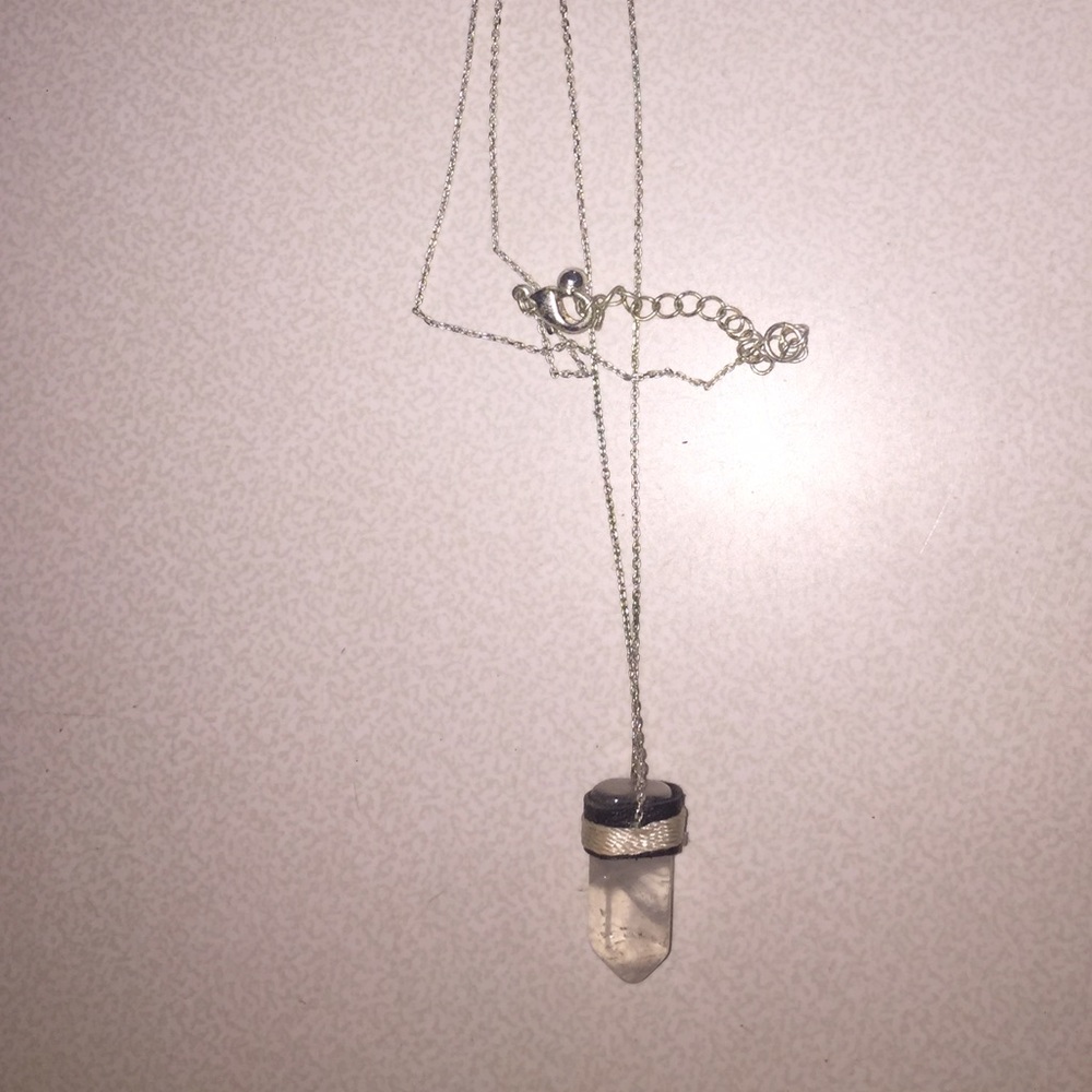 silver gemstone necklace