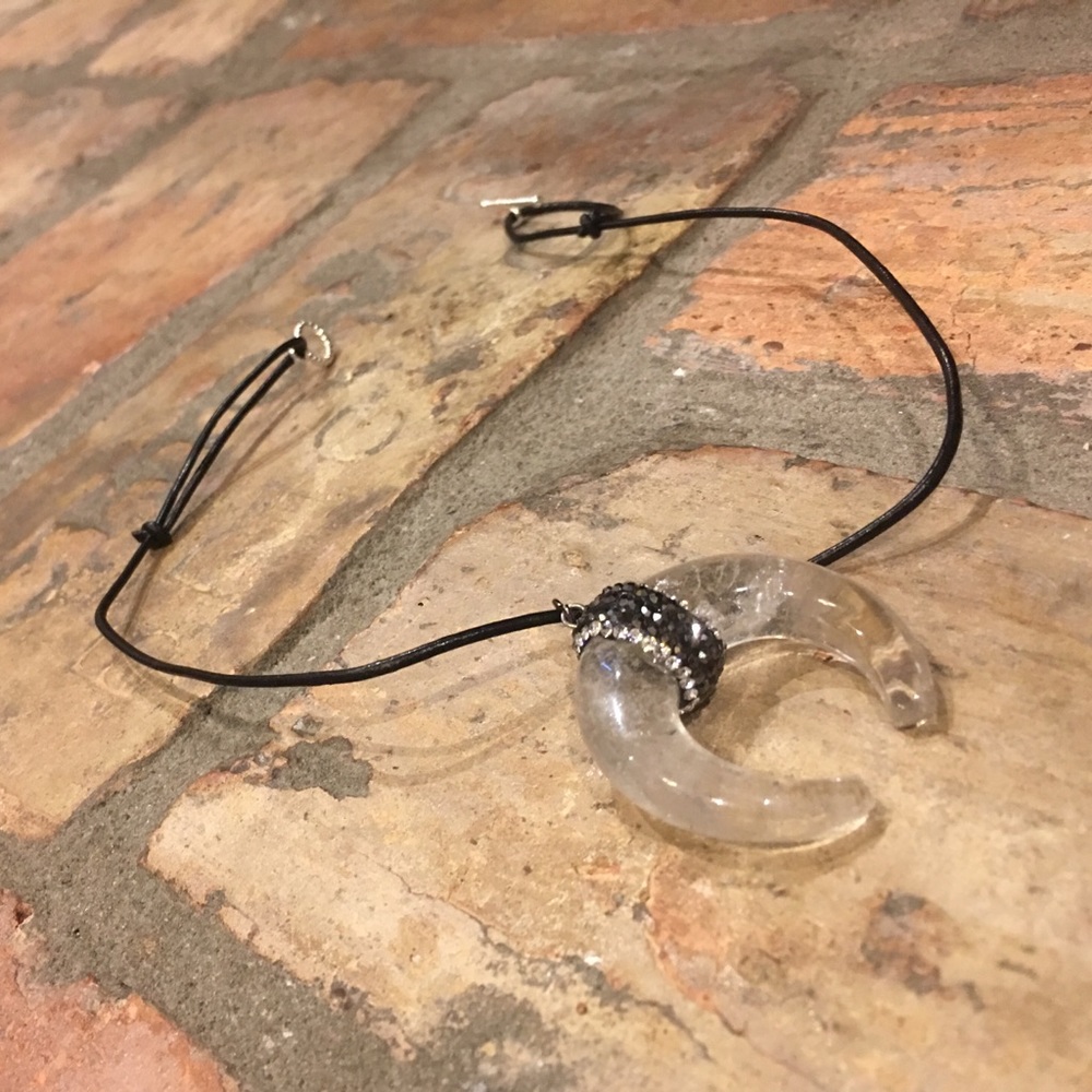 Adjustable Choker with Quarts Pendant