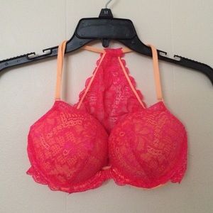 Pink front close bra
