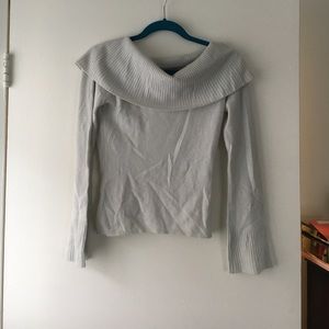 Cashmere off the shoulder mint green sweater