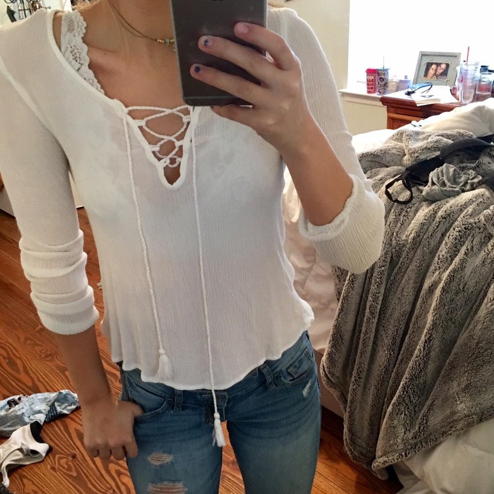 Lace up shirt