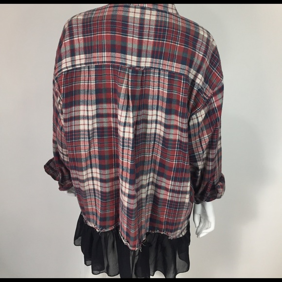 Furst of a Kind LF Stores Red Flannel Shirt Size L - Picture 3 of 4