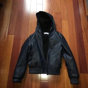 Byblos Kids shearling leather bomber jacket coat