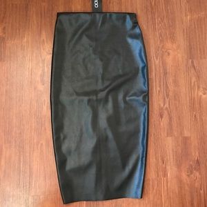 Leather midi skirt