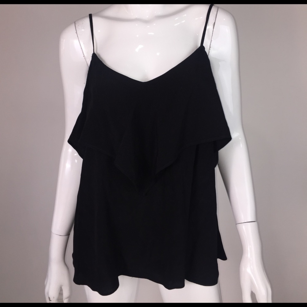 Sanctuary Women's Black Ruffle Blouse Size L