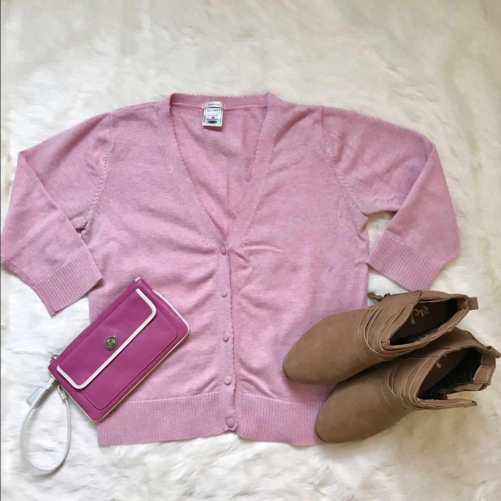 Old Navy Blush Pink Cotton Cardigan
