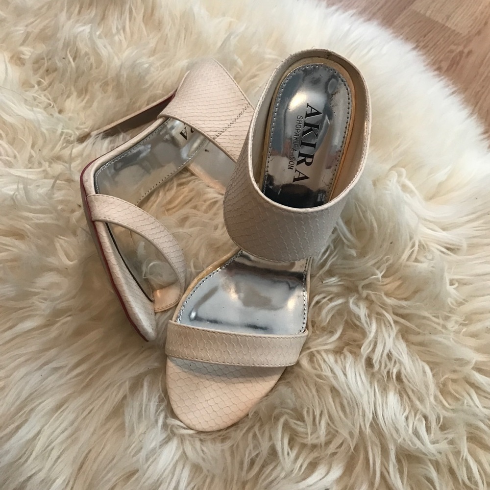Akira Brand Croc Embossed Mules