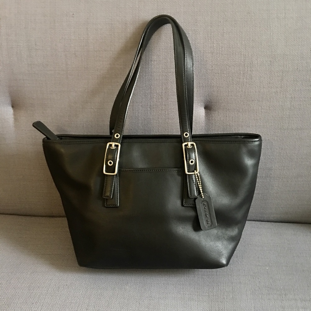 Coach Vintage Black Leather Legacy Tote Carryall