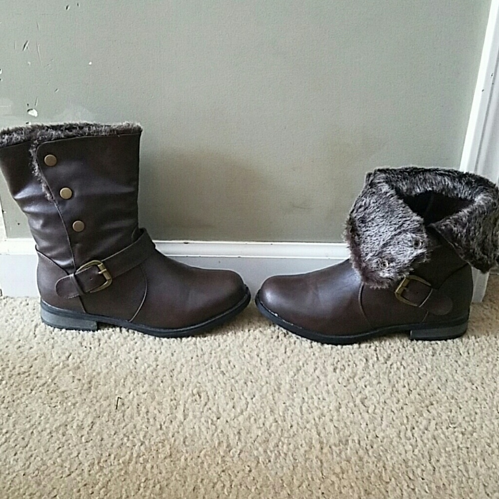 Adorable Brown Foldover Boots